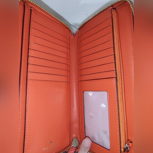 Kate Spade Staci saffiano double zip long wallet EUC - Picture 4 of 8